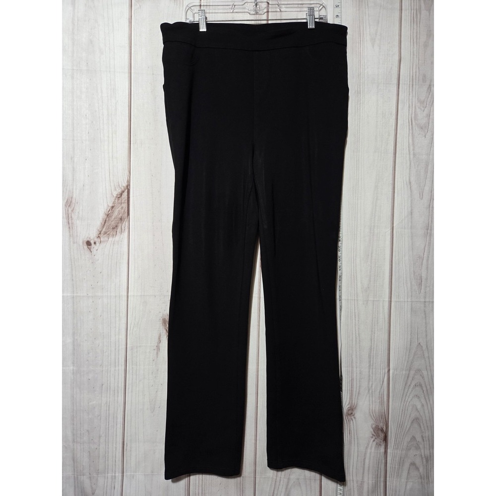 Soft Surroundings Pants Womens Large Black Mary Pull On Stretch Straight Leg